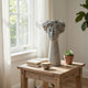 Decorative Vase | Women Head w Flower Wreath | Gray Cement | 23"