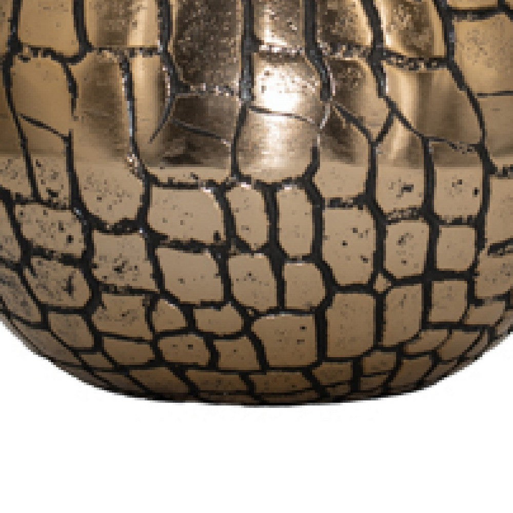 Dany Lidded Pot | Crocodile Texture | Watertight Base | Gold Aluminum 9"