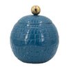 Dany Lidded Pot | Crocodile Texture | Watertight Base | Blue Aluminum 9"