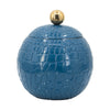 Dany Lidded Pot | Crocodile Texture | Watertight Base | Blue Aluminum 9"
