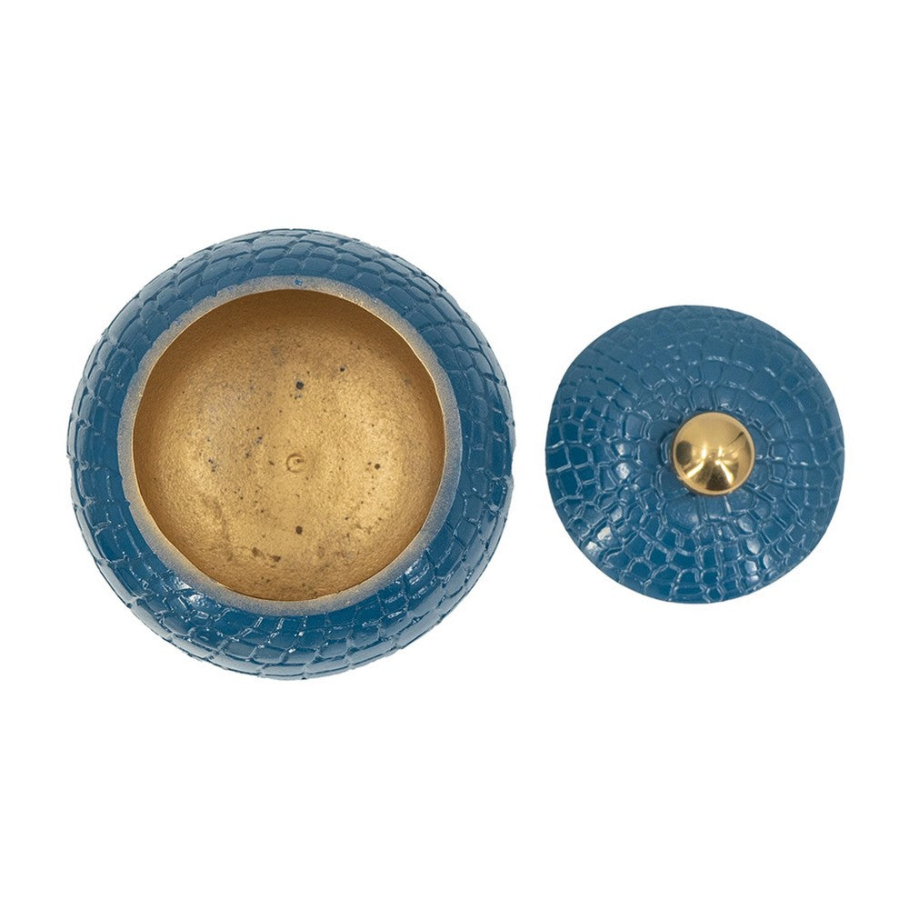 Dany Lidded Pot | Crocodile Texture | Watertight Base | Blue Aluminum 9"