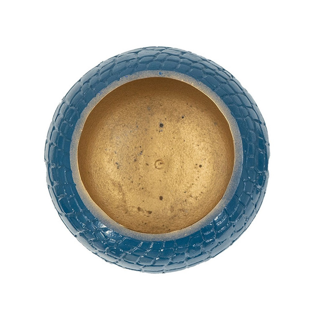 Dany Lidded Pot | Crocodile Texture | Watertight Base | Blue Aluminum 9"