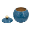 Dany Lidded Pot | Crocodile Texture | Watertight Base | Blue Aluminum 9"