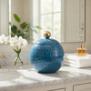 Dany Lidded Pot | Crocodile Texture | Watertight Base | Blue Aluminum 9"