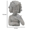 Decorative Vase | Bird on Girl's Hand Sculpture | Gray Polyresin | 12"