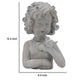 Decorative Vase | Bird on Girl's Hand Sculpture | Gray Polyresin | 12"