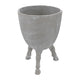 Decorative Planter w Tripod Legs | 22" Gray Cement | Modern Style