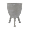 Decorative Planter w Tripod Legs | 22" Gray Cement | Modern Style