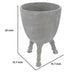 Decorative Planter w Tripod Legs | 22" Gray Cement | Modern Style
