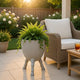 Decorative Planter w Tripod Legs | 22" Gray Cement | Modern Style