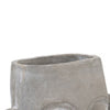 Decorative Vase | Human Face Sculpture | Loop Handles | 21" Gray Cement