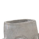 Decorative Vase | Human Face Sculpture | Loop Handles | 21" Gray Cement
