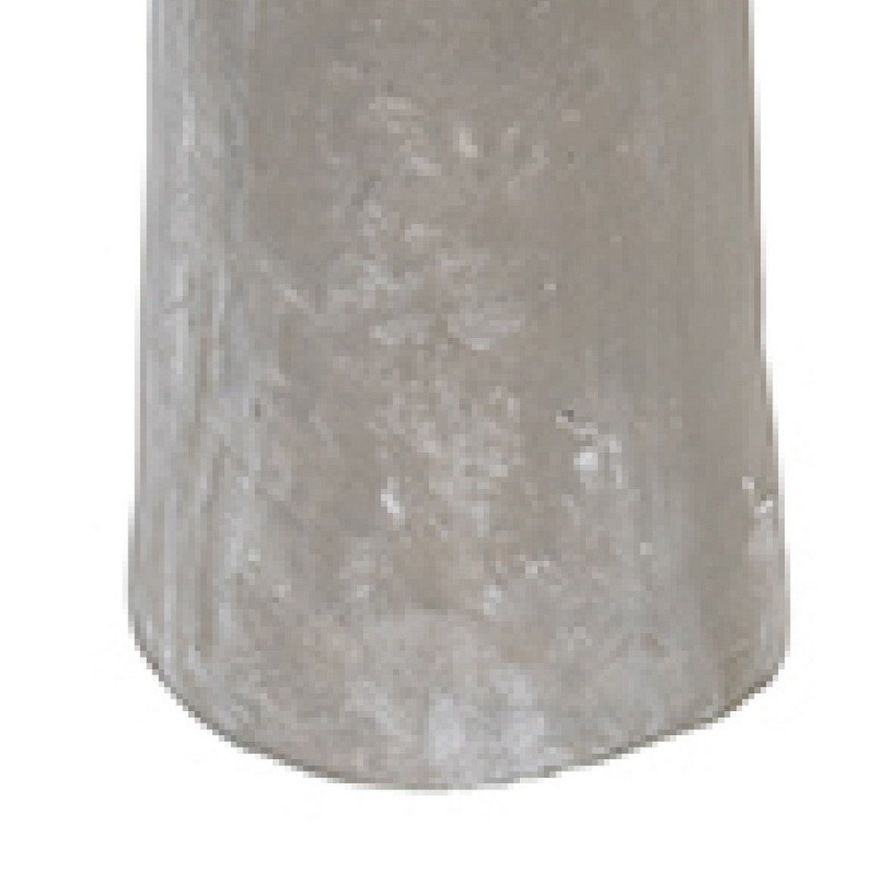Decorative Vase | Human Face Sculpture | Loop Handles | 21" Gray Cement