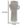 Decorative Vase | Human Face Sculpture | Loop Handles | 21" Gray Cement