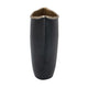 Decorative Oval Vase | Live Edge Curved Gold Rim | Black Aluminum 10"