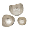 Decorative Bowl Set of 3 | Asymmetric Boat-Shape | Silver 12 10 7"