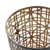 Lantern Set of 3 | Cylindrical | Pieced Lattice Gold | Gray 15 13 11"