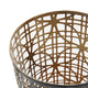 Lantern Set of 3 | Cylindrical | Pieced Lattice Gold | Gray 15 13 11"