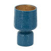 Dany Vase | Crocodile Texture | Watertight Base | 8" Blue Aluminum