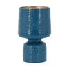 Dany Vase | Crocodile Texture | Watertight Base | 8" Blue Aluminum