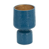 Dany Vase | Crocodile Texture | Watertight Base | 8" Blue Aluminum