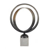 19" Tabletop Decor | Ring Statuary on White Marble Base | Black Metal