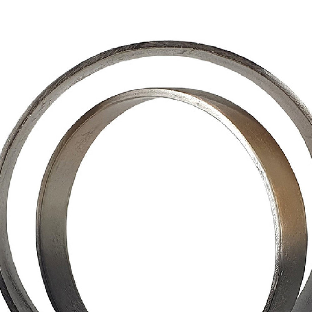 19" Tabletop Decor | Ring Statuary on White Marble Base | Black Metal