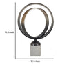 19" Tabletop Decor | Ring Statuary on White Marble Base | Black Metal