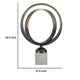 19" Tabletop Decor | Ring Statuary on White Marble Base | Black Metal