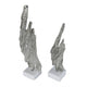 Tree Bark Sculpture Set of 2 | White Marble | Silver Aluminum 27 23"