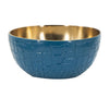 Dany 9" Decorative Bowl | Crocodile Texture | Blue & Gold Aluminum
