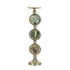 Pillar Candle Holder Set of 3 | Gold Aluminum & Natural Agate Inlays
