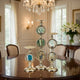 Pillar Candle Holder Set of 3 | Gold Aluminum & Natural Agate Inlays