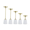 Pillar Candle Holder Set of 5 | Gold Aluminum & Thick White Marble Base