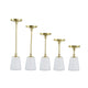 Pillar Candle Holder Set of 5 | Gold Aluminum & Thick White Marble Base