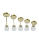 Pillar Candle Holder Set of 5 | Gold Aluminum & Thick White Marble Base