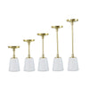 Pillar Candle Holder Set of 5 | Gold Aluminum & Thick White Marble Base