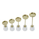 Pillar Candle Holder Set of 5 | Gold Aluminum & Thick White Marble Base