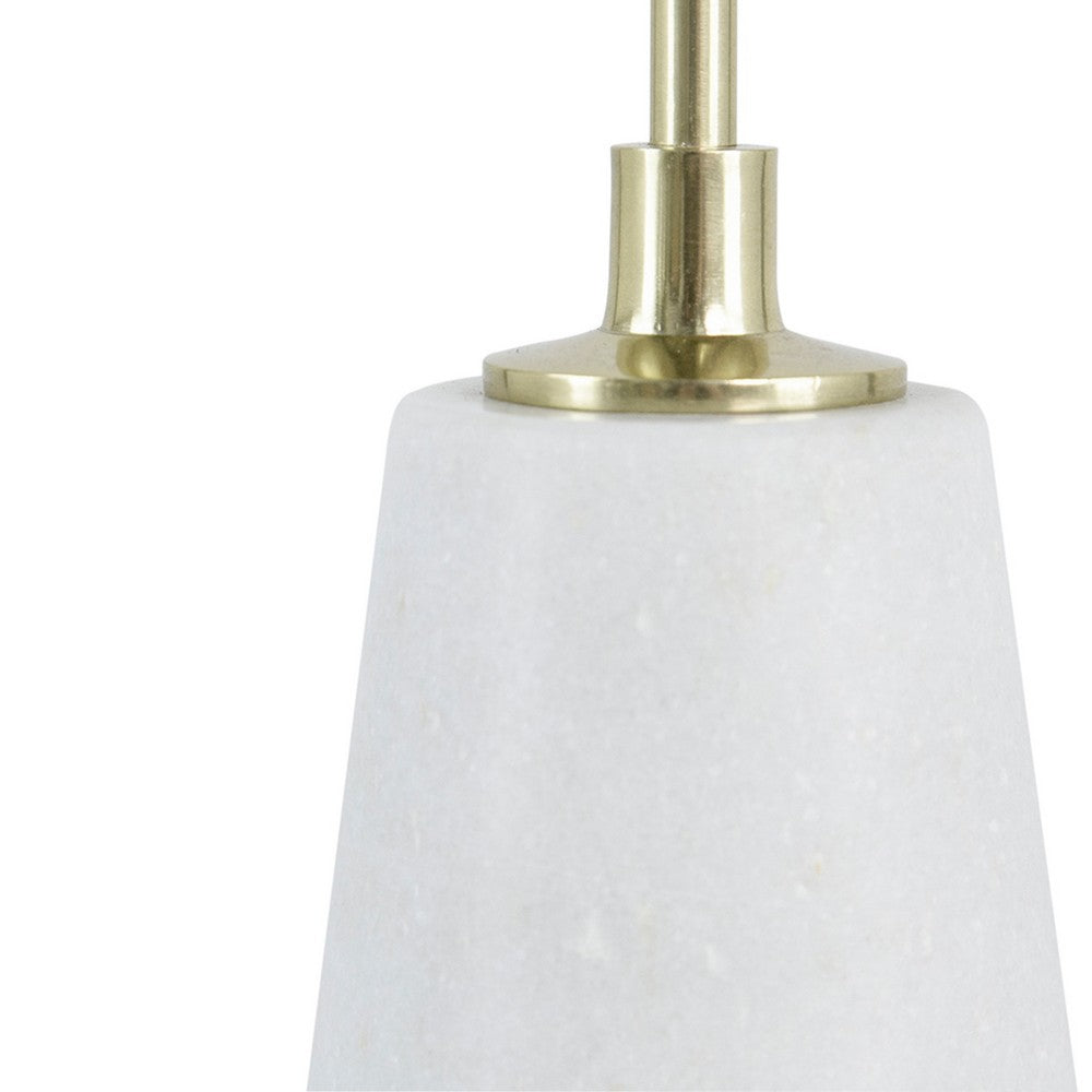 Pillar Candle Holder Set of 5 | Gold Aluminum & Thick White Marble Base