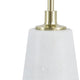 Pillar Candle Holder Set of 5 | Gold Aluminum & Thick White Marble Base