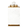 Decorative Canisters | Set of 2 White & Gold Aluminum | Mango Wood