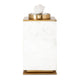 Decorative Canisters | Set of 2 White & Gold Aluminum | Mango Wood