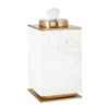 Decorative Canisters | Set of 2 White & Gold Aluminum | Mango Wood