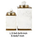 Decorative Canisters | Set of 2 White & Gold Aluminum | Mango Wood