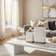 Decorative Canisters | Set of 2 White & Gold Aluminum | Mango Wood
