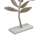 Accent Decor | Set of 2 Silver Leaf Statuary | White Marble Base | 28", 22"