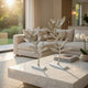 Accent Decor | Set of 2 Silver Leaf Statuary | White Marble Base | 28", 22"
