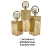 Decorative Bottle Set of 3 | Gold Square, Agate Stone Accent, 14,12,10Inch
