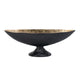 Decorative Bowl | 14" Oval Shape with Pedestal Stand | Black | Gold