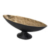 Decorative Bowl | 14" Oval Shape with Pedestal Stand | Black | Gold